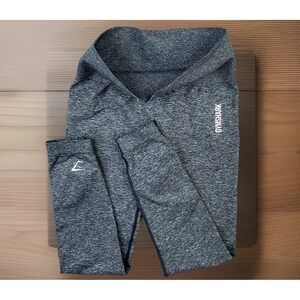 Gymshark Leggings Seamless Training Athletic Logo Heather Gray Women Sz S‎